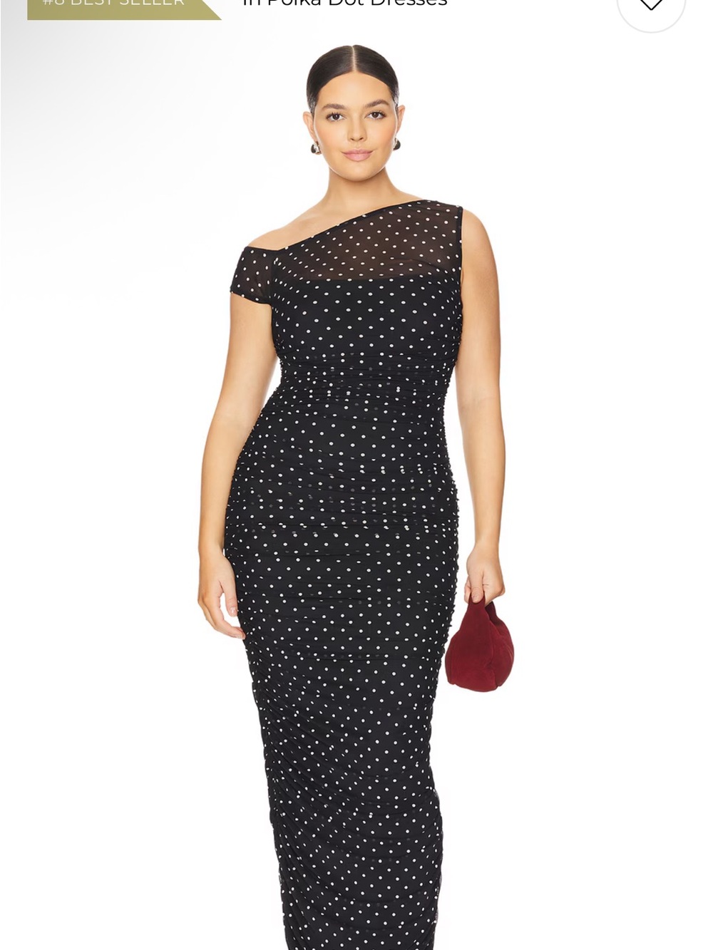 Revolve AFRM Biona Polka Dot Maxi Dress in Black & White Size large NWT
